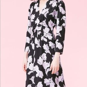 Rebecca Taylor Silk black floral dress size 0
